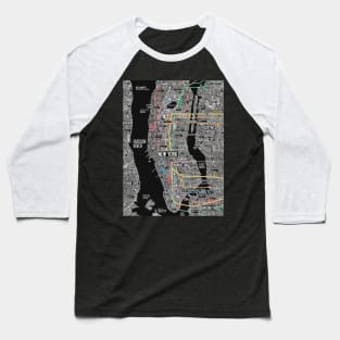 New york city subway street map Baseball T-Shirt